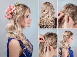 Cependant, il est difficile de gérer les cheveux longs pendant les jours de canicule, lorsque la transpiration excessive vous irrite et vos cheveux deviennent ternes. Coiffure Tresse Simple Tutoriel De Cheveux Boucles Romantique Coiffure Du Soir Pour Les Cheveux Longs Blond Coiffure Modele Pour Demoiselle D Honneur Avec Alstroemeria Frais Banque D Images Et Photos Libres De Droits Image