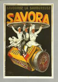 French Wall Hanging Advertising Food For Savora Cook Waiter 1920s Art Vintage Affiches D Art Illustration Vintage
