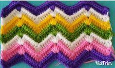 Kabartmali Rengarenk Zikzak Battaniye Modeli Yapilisi Zig Zag Crochet Krose Dikisler Zikzak