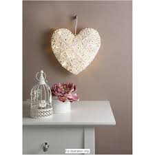 20 Led Light Up Heart Heart Wall Art White Shabby Chic Led Lights