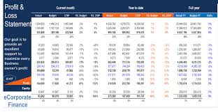 A profit and loss statement as the name implies depicts the profitability of the company as well as the losses which occur when the expenses are deducted from the generated revenues. Profit Loss Statement Actual Vs Budget Previous Year Eloquens