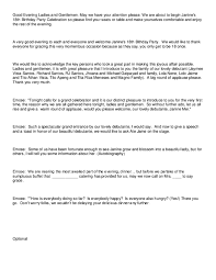Birthday speech template including 8 samples for the celebrant and 18 for a guest at the anniversary party. Doc Script For Debut Jeziel Gener Academia Edu