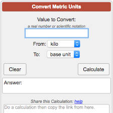 Metric Units Conversion Calculator