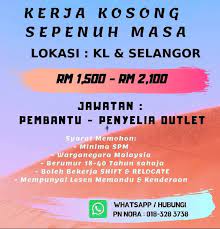Untuk memohon, pastikan anda ikuti langkah memohon kerja kosong terkini yang telah ditetapkan majikan seperti di bawah. Jawatan Kosong Di Selangor Kuala Lumpur é¦–é¡µ Facebook