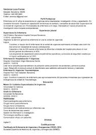 2) modelo básico de curriculum vitae. Cv Para Enfermera Ejemplos Y Plantillas Para Enfermeria