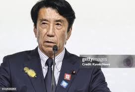 Japanese Justice Minister Ken Saito attends a press conference... News  Photo