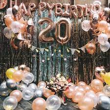 Invite everyone over on a saturday night for an all day tv fest. What A Nice Birthday Decor For 20th Birthday Party 20thbirthday Birthdaydecor Balloo Birthday Balloon Decorations 20th Birthday Party Gold Birthday Party