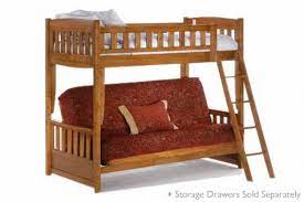 Cinnamon Oak Futon Bunk Bed Sofa Bed Hybrid Optional Drawers Futon Bunk Bed Living Room Bedroom In One Bunk Beds