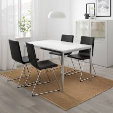 Torsby Table Chrome Plated High Gloss White Ikea Ikea Dining Table Small Dining Table Glass Dining Table