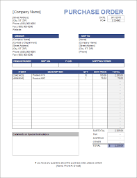 Purchase Order Template For Excel Purchase Order Template Purchase Order Form Order Form Template