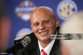 Arkansas Razorbacks defensive end Landon Jackson is asked a question...  News Photo