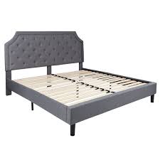 The ovis stone gray camel back upholstered tufted platform bed incorporates engineered mixed hardwood frame construction for added strength and durability. Arched Tufted Upholstered Platform Bed Overstock 22036177