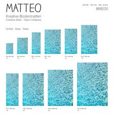 Matteo Bodenmatte Vinyl Bedruckt 70x180 Cm Water Turquoise Contento In 2020 Balkon Teppich Teppich Vinyl