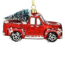 Red pickup truck ornament / family of 5 buying a christmas tree / personalized family christmas ornament / custom family ornament with name. Red Pickup Truck With Christmas Tree Ornament 1196848 Baubles N Bling