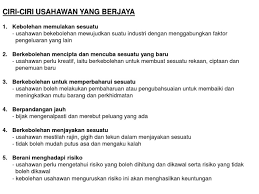 Lalu seperti apa jenis perusahaan jasa yang lain? Ciri Ciri Usahawan Yang Berjaya