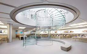 Apple Patents Glass Cylinder Design Apple Store Interior Store Design Interior Glass Stairs