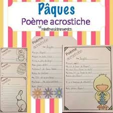Paques Poeme Acrostiche Acrostic French Immersion Resources Acrostic Poem
