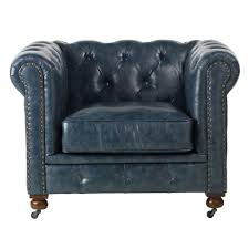 Home Decorators Collection Gordon Blue Leather Arm Chair Tufted Leather Chair Tufted Chair Leather Armchair