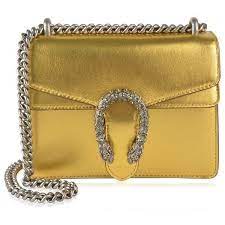 Gucci Metallic Mini Chain Bag 1 430 Liked On Polyvore Featuring Bags Handbags Oro Gucci Handbag Metallic Leather Purse Metallic Handbags Mini Chain Bag