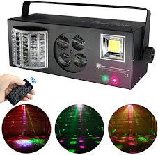 Amazon Com Stage Lights Marygel 4 In 1 Mixed Effect Sound Activated Rgbw Led Pattern Lights Strobe Light By Remote An Strobe Lights Disco Party Stage Lighting