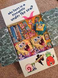Sponge Bob Square Pants Care Package Birthday Care Packages Diy Gift Box Diy Birthday Gifts