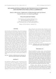 Apr 19, 2017 · karya ilmiah rabu, 19 april 2017. Pdf Kolaborasi Peneliti Bidang Bioteknologi Dan Sumber Daya Genetik Pertanian Pada Jurnal Agrobiogen
