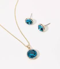 December Birthstone Necklace Earring Set Loft Vintage Earrings December Birthstone Necklace Necklace Earring Set