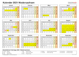 Ein tag durch die region. Kalender 2021 Niedersachsen Ferien Feiertage Pdf Vorlagen