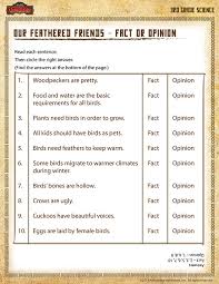 Intermediate level features more complex. Our Feathered Friends View 3rd Grade Science Worksheet Sod Facts And Opinion Worksheets Science Facts And Opinion Worksheets Worksheets Algebra 1 Formula Sheet Free Math Websites For 2nd Grade Free First Grade