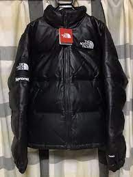 Supreme The North Face Leather Nuptse Jacket Black Nuptse Jacket Black North Face Jackets