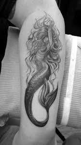 Black And White Mermaid Tattoo Sleeve Mermaid Tattoo Women Detail Ocean Water Mermaid Tattoos Tattoos For Women Sleeve Tattoos For Women