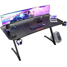 By good & gracious (8) 59 in. Bossin Gaming Desk 63 Inch Gamer Computer Desk Racing Style Office Table Gamer Pc Z Shaped Game Station With Free Mouse Pad Usb Charging Handle Rack Cup Holder And Headphone Hook 63inch Black Pricepulse