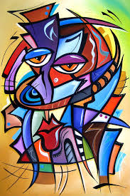 Yes Indeed By Tom Fedro Original Abstract Art Painting Cubist Art Abstract Art Painting