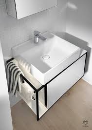 Burgbad Junit Ceramic Washbasin With Lighting Of Vanity Unit Wash Basin Vanity Units Minimalist Bathroom