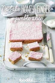 No Bake Honey Ginger Jumble Slice Slices Recipes Honey Recipes Recipes