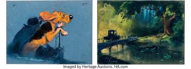The Fox and the Hound Concept Art by Mel Shaw Group of 2 Walt Disney, 1981.  ... Total 2 Original Art by Walt Disney Studios