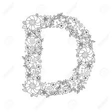 See more ideas about letter d, coloring pages, coloring pages for kids. Floral Alphabet Letter D Coloring Book For Adults Vector Illustration Hand Royalty Free Cliparts Vectors And Stock Illustration Image 100203821