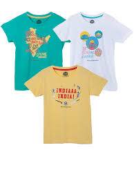 Celebrate India T Shirts Boys Pack Of 3 Tshirts Yellow