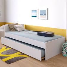 Lit Gigogne Podium 2 X 90 X 190 Cm Structure En Panneau De Particules Mdf Et Sapin Massif Tiroir Lit Monte Sur Roule Lit Gigogne Tete De Lit Tiroir Lit Blanc