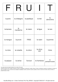 French Fruit Bingo Cards 10 Pages Bingo Cards Bingo Sheets France For Kids
