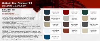 color chart galindo steel buildings