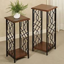 Carter Wooden And Metal Square Accent Table Set Muebles