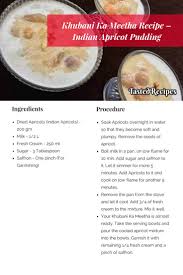 Khubani Ka Meetha Recipe Indian Apricot Pudding Tastedrecipes Recipe Chaat Recipe Recipes Food Tasting