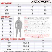 Oneal Motocross Helmet Size Chart Ash Cycles