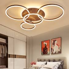 Neo gleam modern led pendant lights for dining room kitchen room matte black or white finish żyrandol pendant lamp fixture. Neo Gleam 2 3 5 6 Circle Rings Modern Led Ceiling Light Decorstar Home Decor