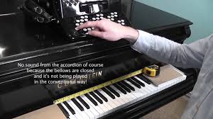 Chromatic Button Accordion B System Note Layout Versus Piano Keyboard