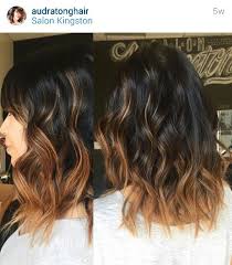 Black To Light Brown Caramel Ombre Ombre Hair Balayage Hair Wavy Hairstyles Medium