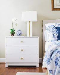 Available in two exquisite finishes: The Jane 3 Drawer White X Brass Accents Nightstand