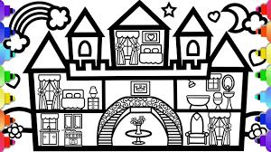 Find this pin and more on cute printable coloring pages original artwork by rainbow playhouse by partyzcompany. Learn To Draw A Fun Castle House Castle Mansion House Coloring Page Youtube