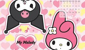 If you know you won't be able to take care of your tamagotchi for a few hours, leave it at the hotel! My Melody Kuromi Calendar Wallpapers My Melody Wallpapers Desktop Background